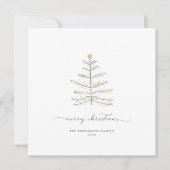 Eenvoudig Merry Christmas Tree Script Square Feestdagenkaart (Voorkant)