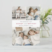 Eenvoudig Merry Cranberry | 3 Fotovakantie Feestdagenkaart (Staand voorkant)