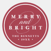 Eenvoudig Merry Cranberry | Aangepaste feestdag Ronde Sticker (Voorkant)