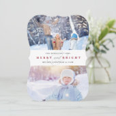 Eenvoudig Merry Cranberry | Twee foto Feestdagenkaart (Staand voorkant)