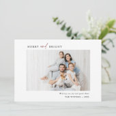 Eenvoudig 'Merry' en 'Bright Family Photo Landscap Feestdagenkaart (Staand voorkant)