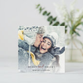 Eenvoudig Merry en helder Photo Square Feestdagenkaart (Staand voorkant)