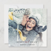 Eenvoudig Merry en helder Photo Square Feestdagenkaart (Voorkant)