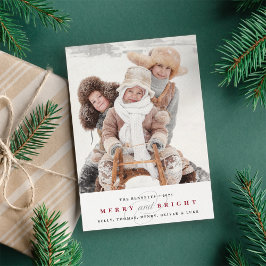 Eenvoudig Merry Holiday-fotokaart | Cranberry Feestdagenkaart