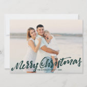 Eenvoudig Merry kerst Full Photo | Hunter Green Kaart (Voorkant)