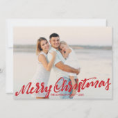 Eenvoudig Merry kerst Full Photo | Rood Kaart (Voorkant)
