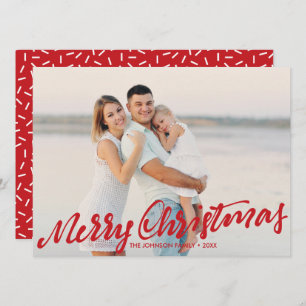 Eenvoudig Merry kerst Full Photo   Rood Kaart