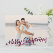 Eenvoudig Merry kerst Full Photo | Rood wijn Kaart (Staand voorkant)