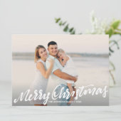 Eenvoudig Merry kerst Full Photo | wit Kaart (Staand voorkant)