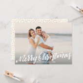 Eenvoudig Merry kerst Full Photo | wit Kaart (Voorkant / Achterkant in situ)