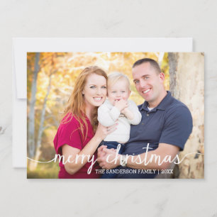 Eenvoudig Merry-kerstfotokaart / Snowflakes Feestdagenkaart