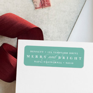 Eenvoudig Merry Mint Terugkeeradres feestdag Etiket