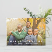 Eenvoudig Merry Overlay | Foto Feestdagenkaart (Staand voorkant)