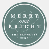 Eenvoudig Merry Spruce | Aangepaste feestdag Ronde Sticker (Voorkant)