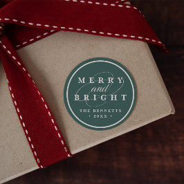 Eenvoudig Merry Spruce | Aangepaste feestdag Ronde Sticker