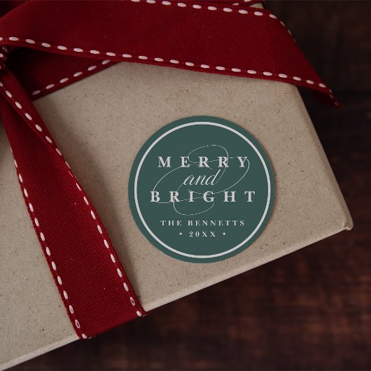 Eenvoudig Merry Spruce | Aangepaste feestdag Ronde Sticker