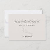 Eenvoudig 'met de hand' geschreven 'Foliage Family Bedankkaart (Achterkant)