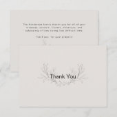 Eenvoudig 'met de hand' geschreven 'Foliage Family Bedankkaart (Voorkant / Achterkant)