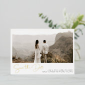 Eenvoudig Met de hand geschreven Manuscript 3 Foto Folie Uitnodiging (Staand Voorkant)