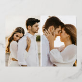 Eenvoudig Met de hand geschreven Manuscript 3 Foto Folie Uitnodiging (Achterkant)