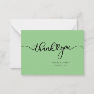 Eenvoudig met de hand geschreven Thank You-lettert Notitiekaartje