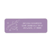 Eenvoudig met de hand getekend Afstuderen retour-a Etiket (Voorkant)