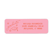 Eenvoudig met de hand getekend Afstuderen retour-a Etiket (Voorkant)