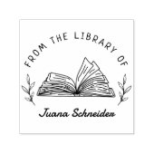 Eenvoudig met de hand getekend bibliotheekboek met zelfinktende stempel (Design)