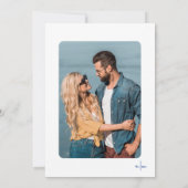 Eenvoudig met de Hand Getekend Foto Blauw Whimsica Save The Date (Achterkant)