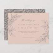 Eenvoudig met de hand getekend groen blush Botanic Uitnodiging Briefkaart (Voorkant / Achterkant)