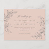 Eenvoudig met de hand getekend groen blush Botanic Uitnodiging Briefkaart (Voorkant)