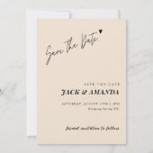 Eenvoudig met de hand getekend Script Wedding slaa Save The Date (Achterkant)