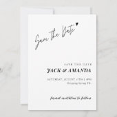 Eenvoudig met de hand getekend Script Wedding slaa Save The Date (Achterkant)