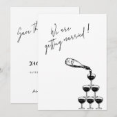 Eenvoudig met de hand getekend Script Wedding slaa Save The Date (Voorkant / Achterkant)