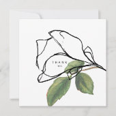 Eenvoudig met de hand getekende Stem Foliage Funer Bedankkaart (Voorkant)