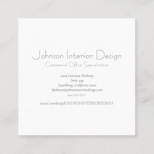 Eenvoudig met de hand getrokken zonnebloempitten V Vierkante Visitekaartje (Achterkant)