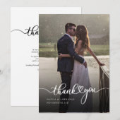 Eenvoudig met de hand uitgezonden huwelijk bedankkaart (Voorkant / Achterkant)