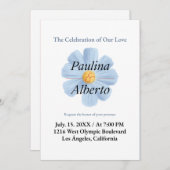 Eenvoudig met een mooie bloem bruiloft uitnodiging (Voorkant / Achterkant)