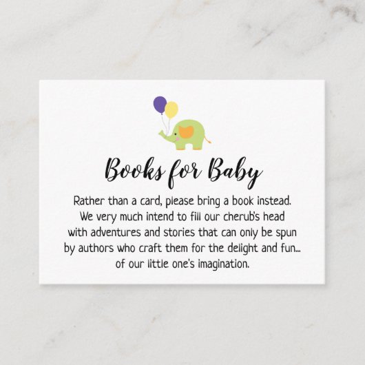 Eenvoudig met Elephant Book Request Insert Kaarten (Voorkant)