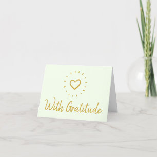 Eenvoudig met Gratitude Heart Typografie Bedankkaart