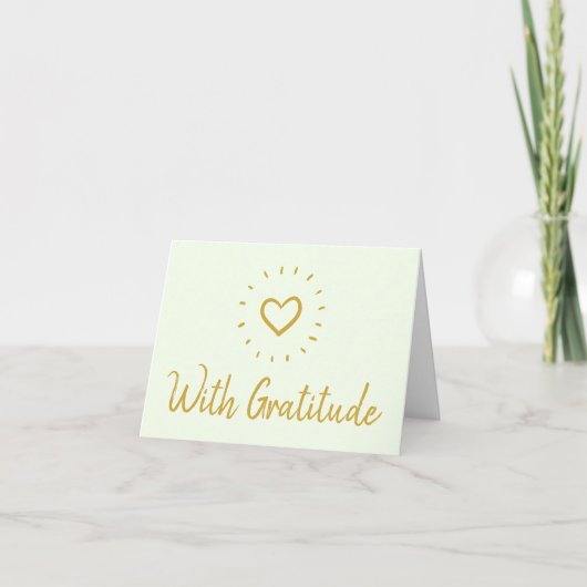 Eenvoudig met Gratitude Heart Typografie Bedankkaart (Voorkant)
