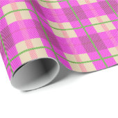 Eenvoudig met Kerstmis geplakt roze Paars gecontro Cadeaupapier (Rol Hoek)