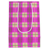 Eenvoudig met Kerstmis geplakt roze Paars gecontro Medium Cadeauzakje (Achterkant)