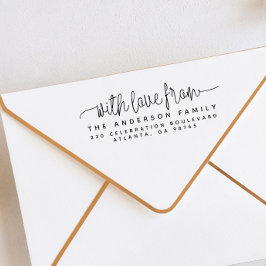 Eenvoudig met liefde van familienaam & retouradres zelfinktende stempel