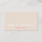 Eenvoudig met roze getextureerd leder uiterlijk Fe Visitekaartje (Voorkant)