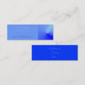 Eenvoudig metaal blauw mini visitekaartje (Voorkant / Achterkant)