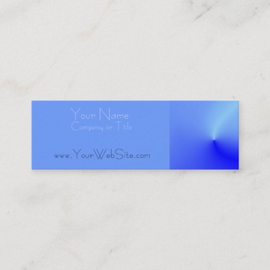 Eenvoudig metaal blauw mini visitekaartje (Voorkant)