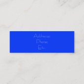 Eenvoudig metaal blauw mini visitekaartje (Achterkant)