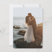 Eenvoudig Metalic Silver en Black Photo Wedding Kaart (Achterkant)