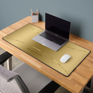 Eenvoudig Metallic Gouden Textuur Glanzende Streep Bureaumat